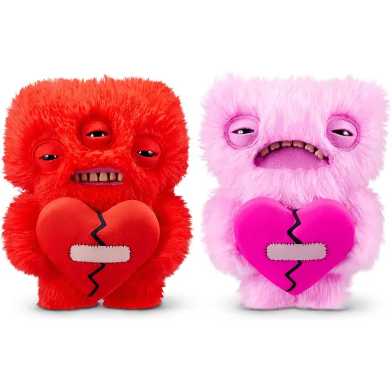 2PCS Fuggler Love Fugg Red: Collectible Ugly Monster Plush & Stress Relief Fidget Toy Cute Toothed