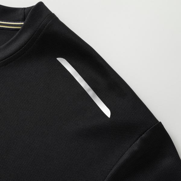 Men's Sports Two-Piece Set with Long-Sleeve Top & Breathable Mesh Shorts Quick-Dry Fabric Reflective Strips Drawstring Waistband for Enhanced Visibility fathersdaygift
