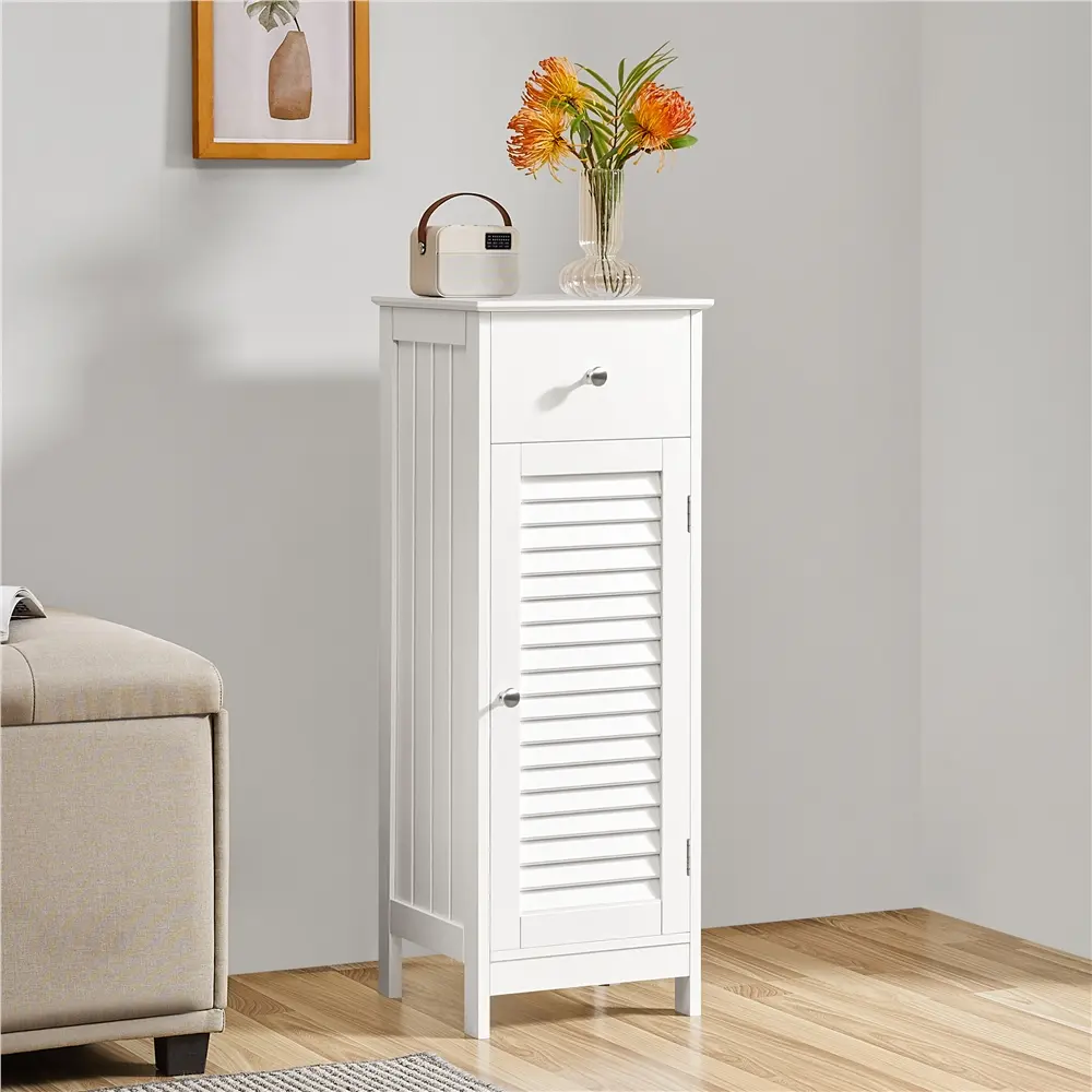 Yaheetech Narrow Toilet Floor Cabinet with Drawer - Modern Vertical Furniture Organizer, Anti-Tip Kit, Hidden Storage Cupboard for Bathroom or Kitchen Corner, Bathroom Storage Cupboard, Hidden Storage Cabinet tiktokshopbacktoschool