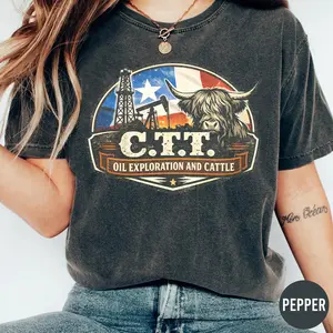 CTT Oil Exploration And Cattle Company Unisex T-Shirt, CTT Oil Landman Tee, West Texas Exploration And Cattle Shirt