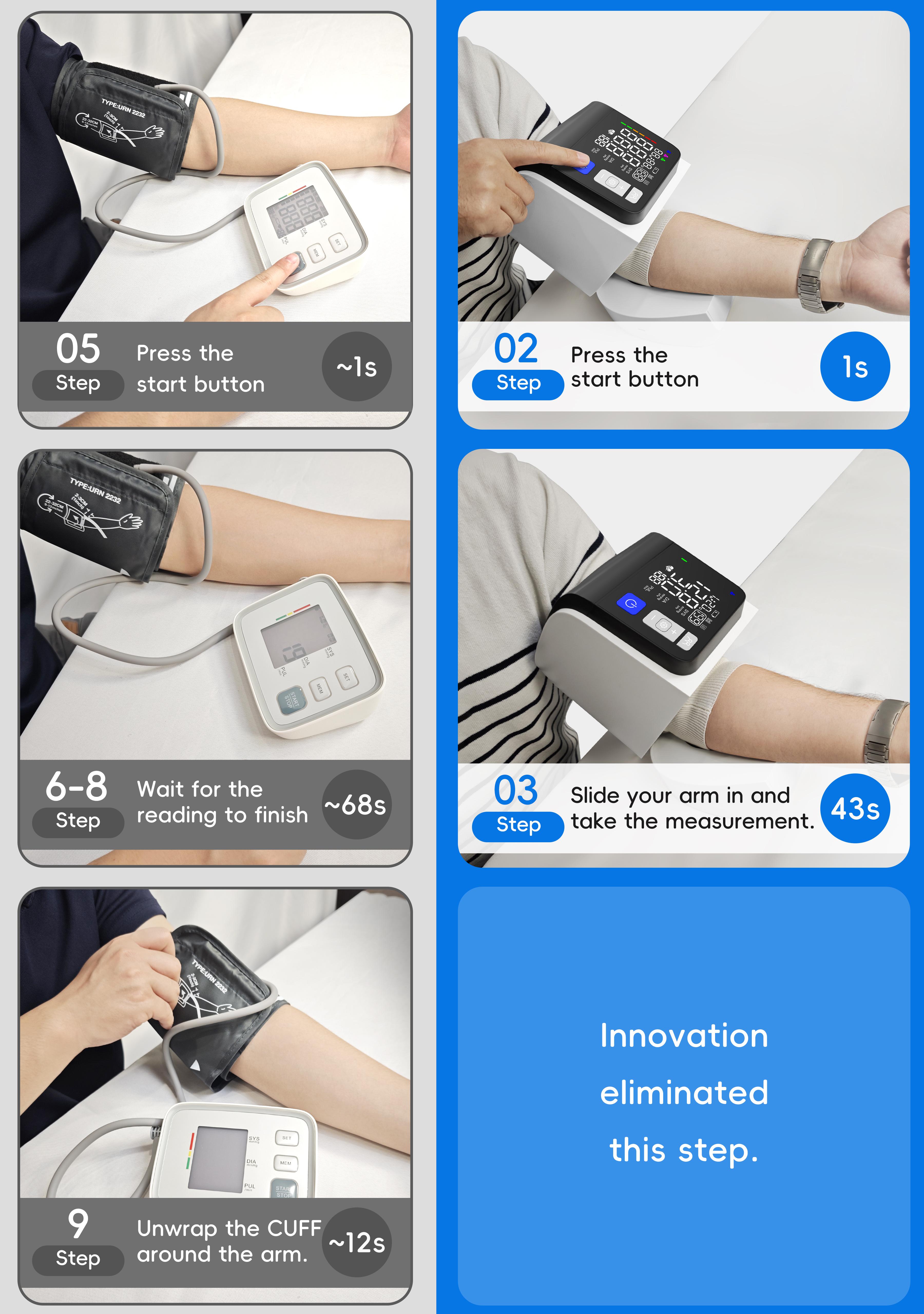 Upper Arm Blood Pressure Monitor for Home Use, Smart BP Machine with App Tracking, Large Cuff, One-Touch, Alphamed Healthcare Upper Arm Blood Pressure Monitor for Home Use, Smart BP Machine with App Tracking, Large Cuff, One-Touch, Alphamed Healthcare