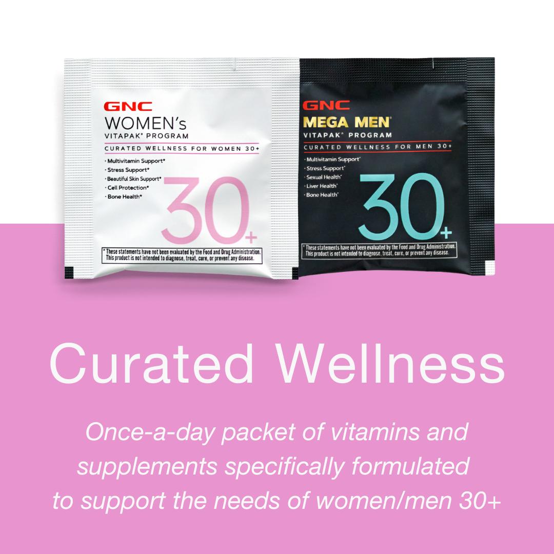 2 Boxes of GNC 30+ Vitapak, Curated Supplements for Women/Men 30+, 5-IN-1, Multivitaimin, Stress&Bone Support, Skin&Cell Protection, Liver Health, Overall Wellness, 30 Count, Healthcare, Edible, Dietary Supplement, Vitamin, Spring Glow Up