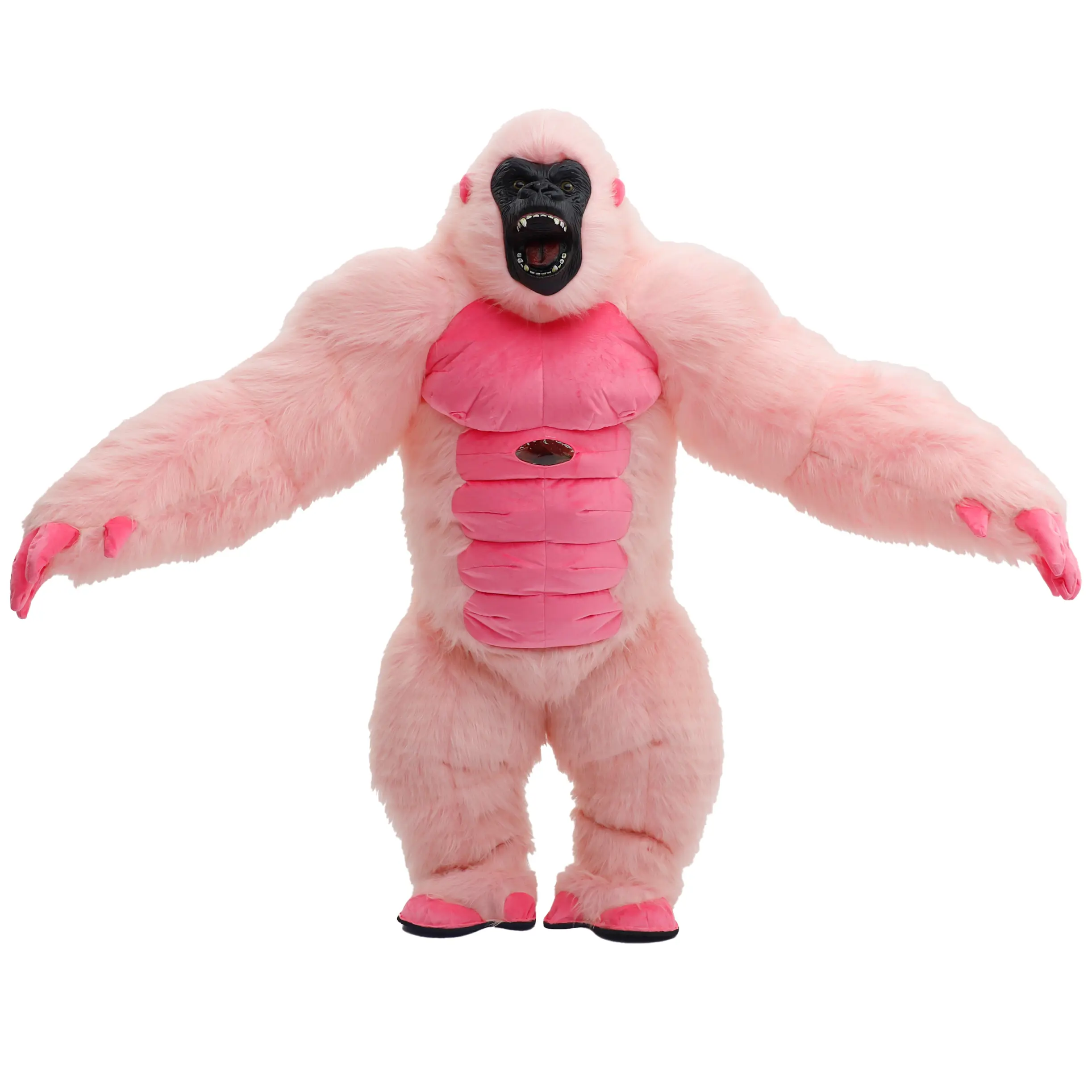 Adult 7.2 ft Inflatable Gorilla Costume, Thick Fluffy Plush Suit for Halloween, Carnival, and Nightclub Parties Blow Up Costumes Cosplay Costume