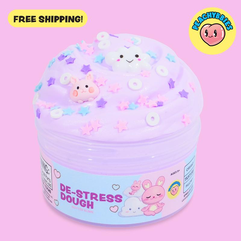 PEACHYBBIES: 4-Pack Bestsellers Slime Bundle - Premium Scented Slimes, ASMR, Stress Relief, Fidget Toys, Cloud Dough, Bingsu, Butter, Cotton Slime - 4oz