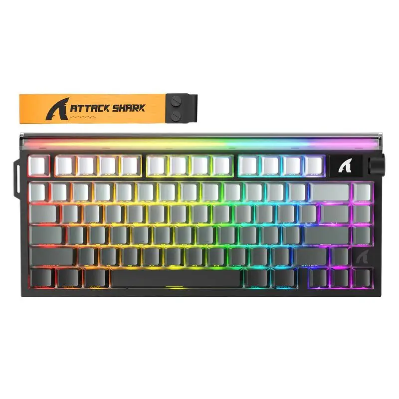 ATTACK SHARK R85 HE Wired 75% Hall Effect Rapid Trigger Mechanical RGB Gaming Keyboard with 8K Polling,0.05mm RT Accuracy,0.08MS Latency,Magnetic Switch,5 Layer Sound Damped,Driver for PC ergonomic Keyboard, Rgb Lights backtoschool