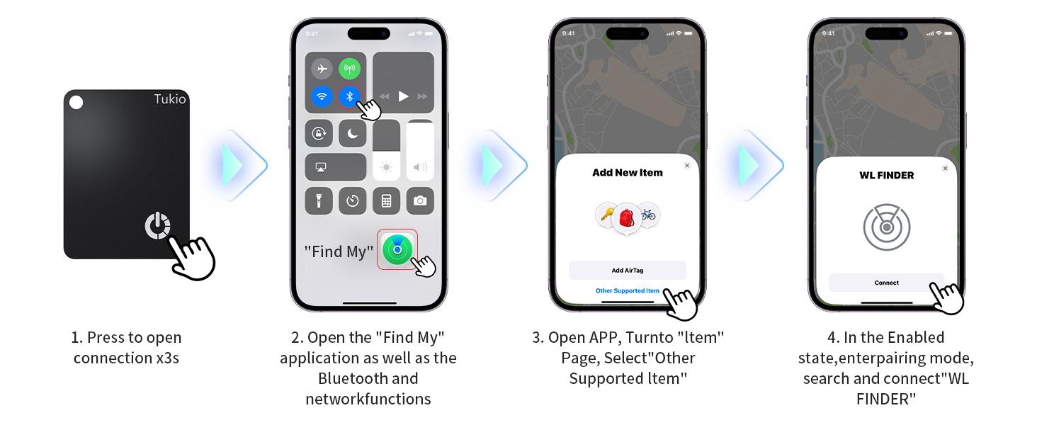 [Spring Deals] Tukio Wallet Tracker Card, Wireless Charging Wallet Locator, Smart Tracker for Wallet(iOS Only), Wireless Positioning Tracker, Luggage, Phone, Passport & Other Items Tracking