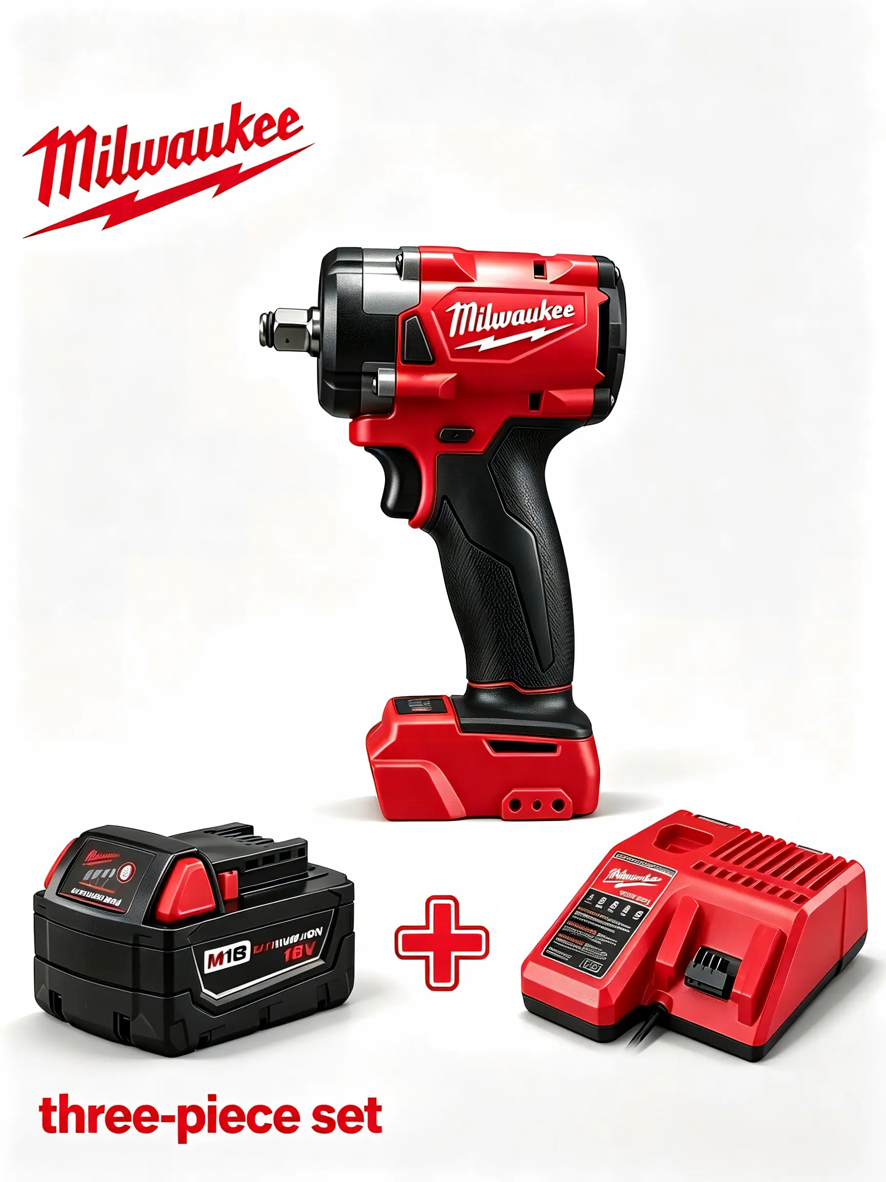 Milwaukee M18 Brushless 1/2 Inch Impact Wrench Full Kit Includes XC6.0 Battery And Complete Charger Unit, Easily Reaches Confined Work Areas, Durable Casing For Auto Service And On-site Construction Practitioners heavy-duty tool portable box tripod torque