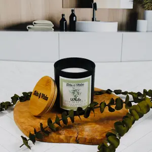 White Eucalyptus Wooden Wick Candle