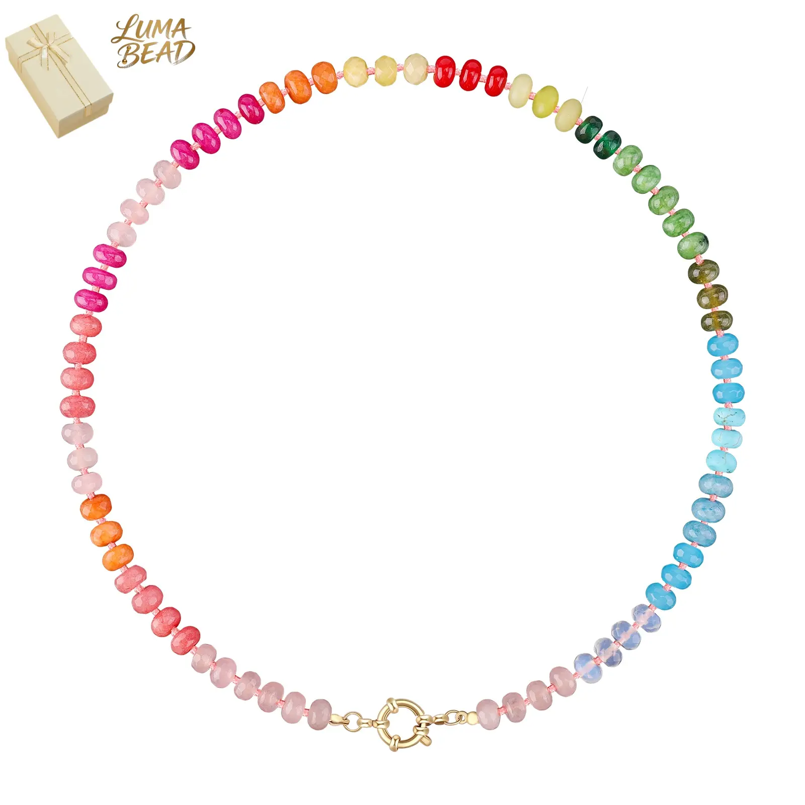 Colorful Beaded Choker Necklace for Women Boho Crystal Bead Necklace Handmade Summer Beach Necklace Jewelry