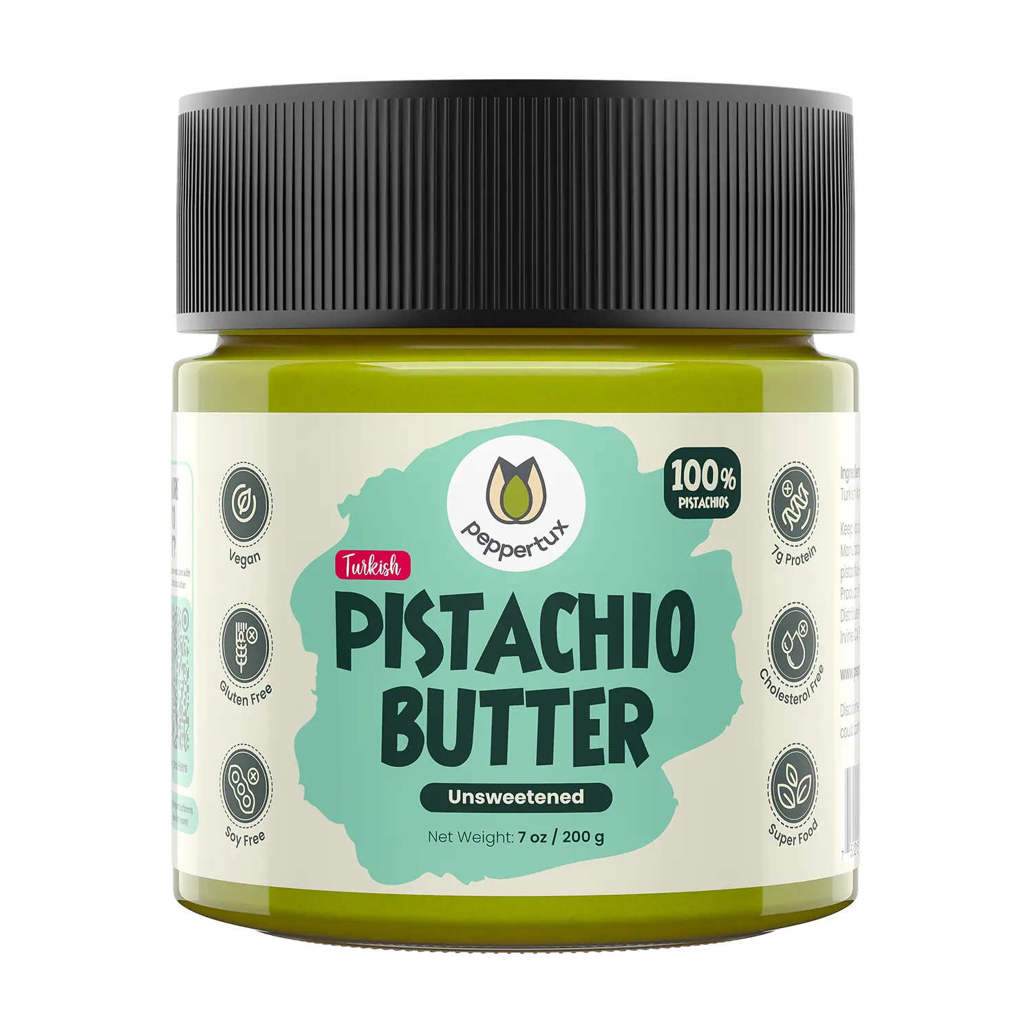 Peppertux Unsweetened Pistachio Butter - SHIPPING 07/15