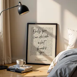 ACOWAR Only You Can Decide Who Breaks You, ACOTAR Prints, Bookish Art, Acotar Merch, Sarah Maas Quote, Rhysand Quote Print Poster (Unframed)