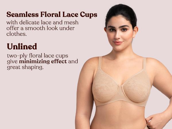 HSIA Auri Seamless Lace Support Bra Full Coverage Comfort Fit