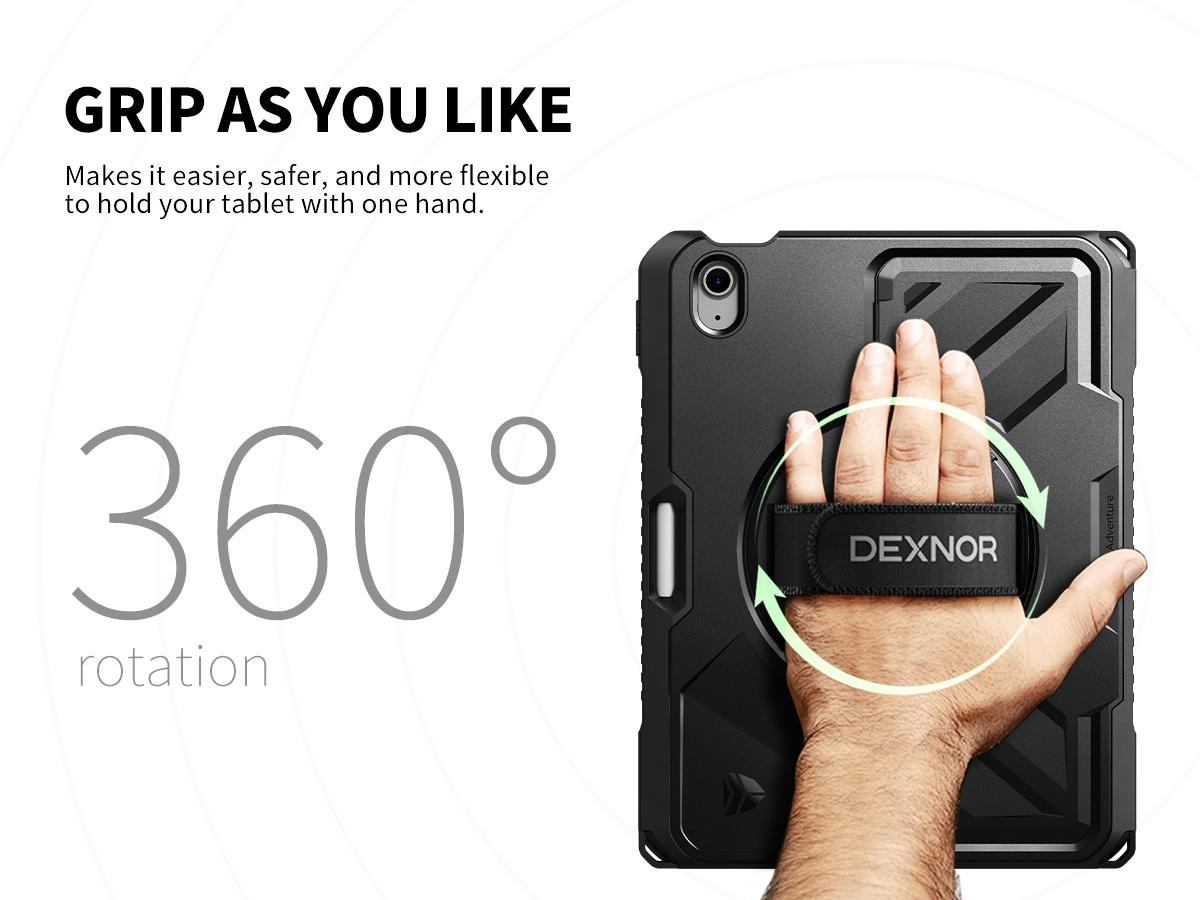 Dexnor Case for iPad (A16) 11th/10th Generation 2025/2022 (11″/10.9″),Rugged Protective Case with 360° Rotating Hand Strap& Stand & Screen Protector & Pencil Holder Shockproof Full-Body Cover Dexnor Case for iPad (A16) 11th/10th Generation 2025/2022 (11″/10.9″),Rugged Protective Case with 360° Rotating Hand Strap& Stand & Screen Protector & Pencil Holder Shockproof Full-Body Cover