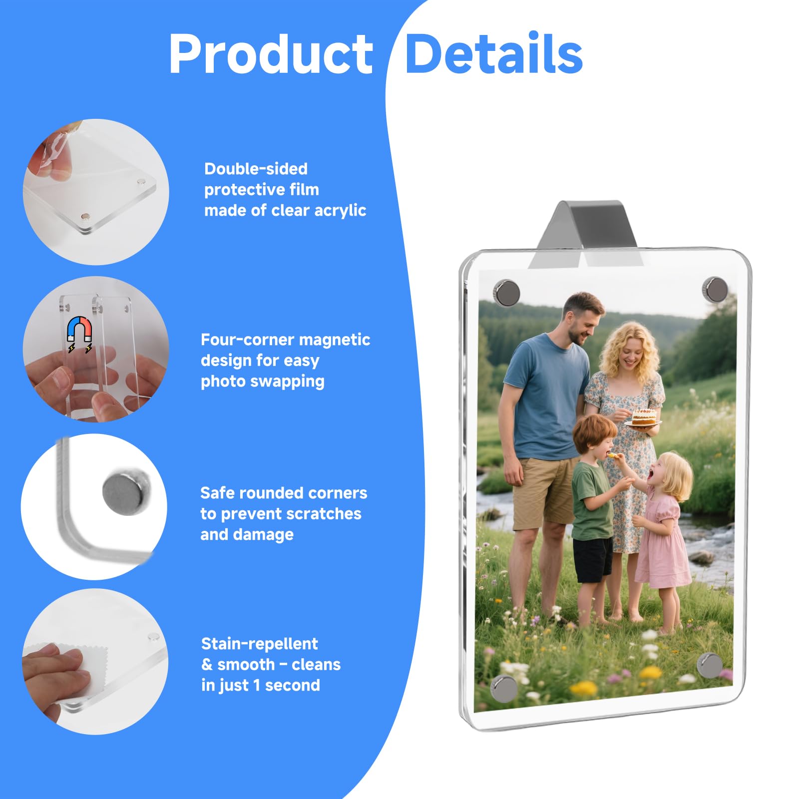 2pcs DIY Custom Car Photo Clips (2-Pack) – Vertical Sun Visor Frames, Acrylic Snap-On Holders for 3.5x2.4 Inch Photos