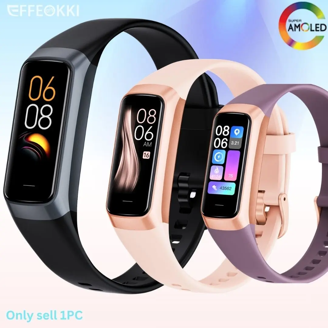 Smart Fitness Smartwatch Android Tracker, 1 Count Multifunctional Sports Watch, 1.1-Inch AMOLED Color Display Smart Watch, Waterproof Smart Wearable Devices for Women and Men