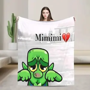 Mimimi Crying Goblin Clash Royale Flannel Blanket for Spring Autumn MultiFunction Warm Throw for Home Office Use