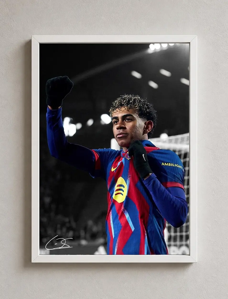 Lamine Yamal Poster with Printed Signature | Digital Download | Football Wall Art | Printable A3 Print