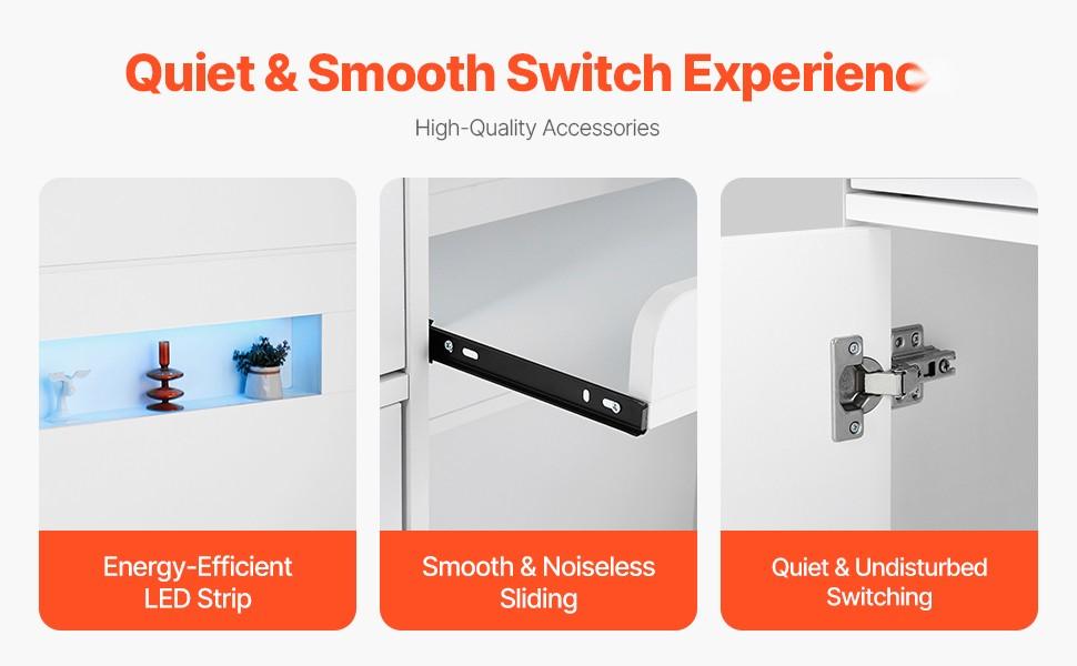 47-Inch Rectangular Reception Desk With LED Lighting, Front Counter Table, Office Welcome Desk With Two Drawers, Built-In Power Outlets And Cable Management, Ideal For Checkout, Lobby, Beauty Salon, Clinic Or Office, White