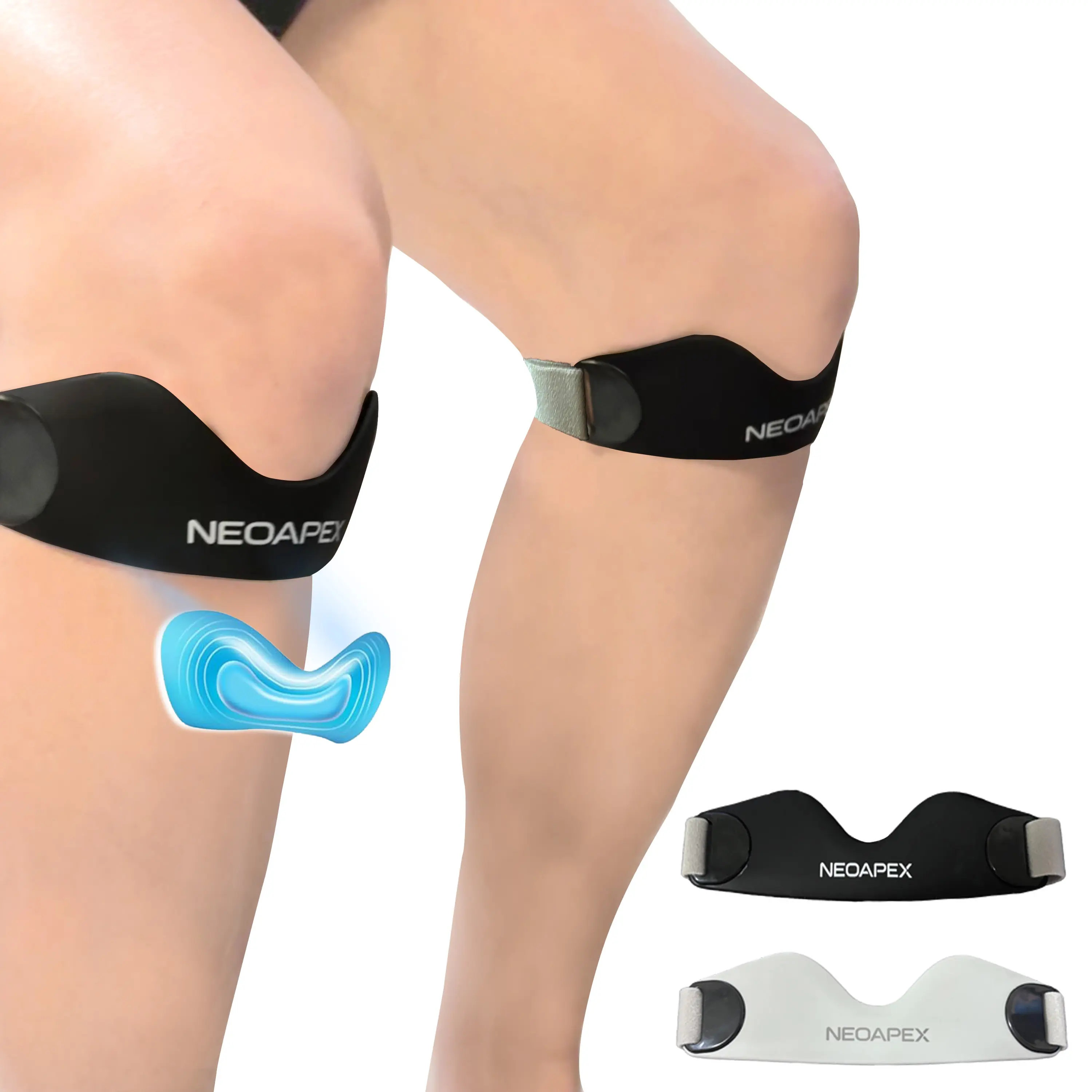 NEOAPEX Patellar Tendon Strap 2-Pack - Knee Wrap, Compression Joint Protective Gear for Men & Women, Injury Prevention, Recovery, Meniscus Tear Relief (Supports Knee Sizes 11-18 Inches),camping essentials