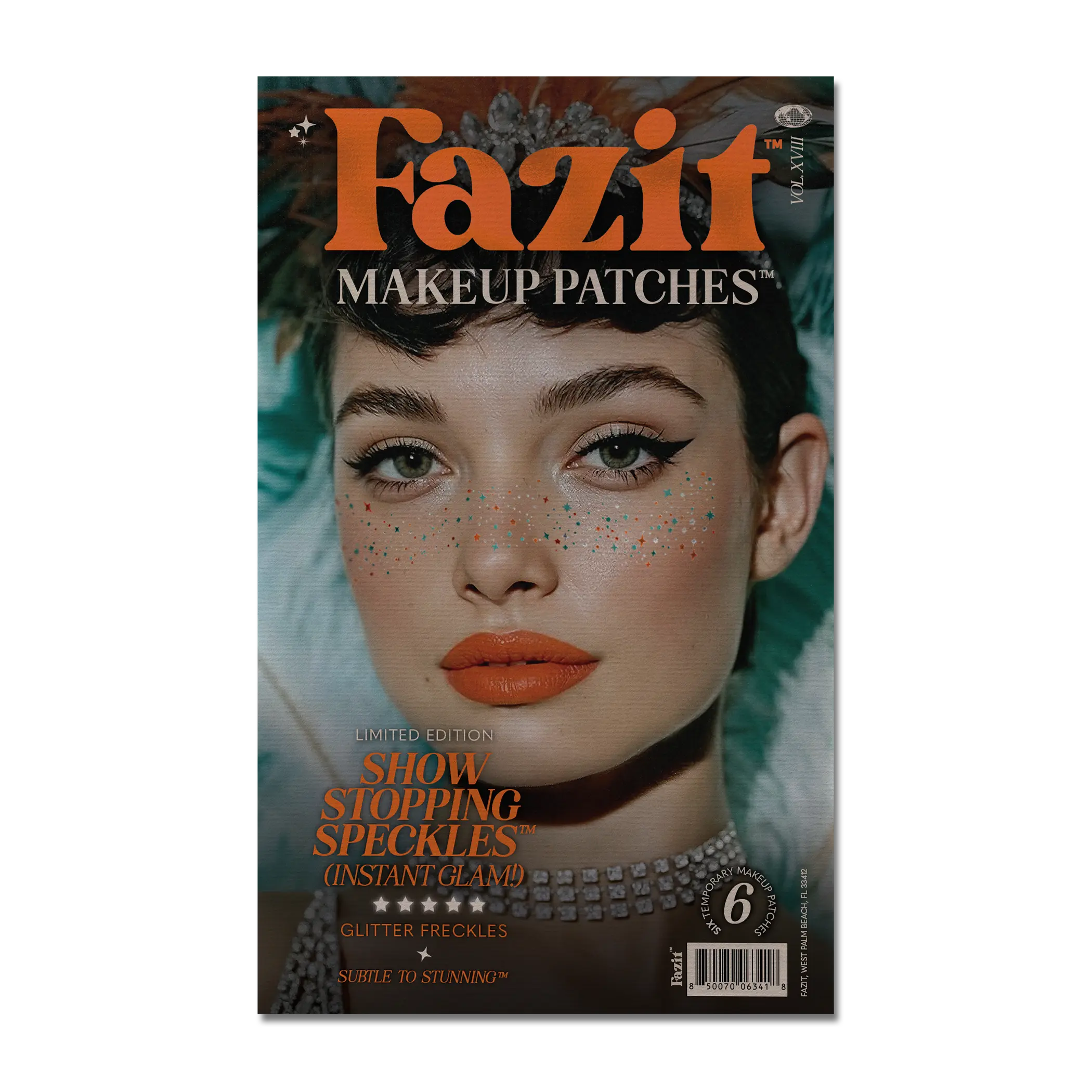 Fazit Show Stopping Speckles Glitter Freckles Waterproof & Sweat-Proof Temporary Makeup Patches for Performers and Festival-Goers