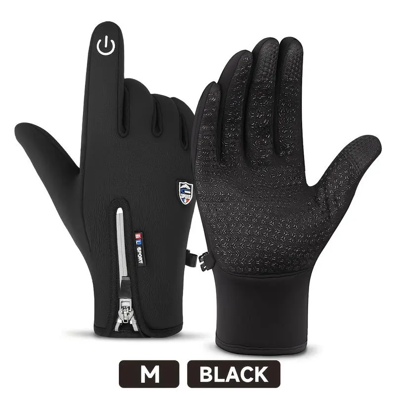 Men-Women Winter Thermal Outdoor Sports Gloves, Waterproof, Windproof, Non-Slip, Warm Touch-Screen Gloves for Outdoor Running, Cycling
