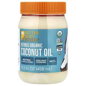 BetterBody Foods Refined Organic Coconut Oil, 15.5 fl oz (458 ml)