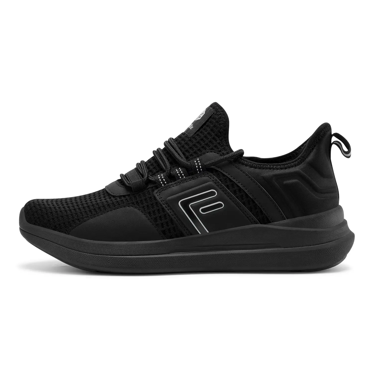 Fitville Men's Fibonacci Knit Lace-Up Sneakers - Wide Toe Box, Honeycomb Cushioned Insoles, Padded Walking Shoes, Sporty Chic, F Logo Treatment, All-Day Casual Trainers, ~342g, Rubber Sole, Knit Mesh Upper