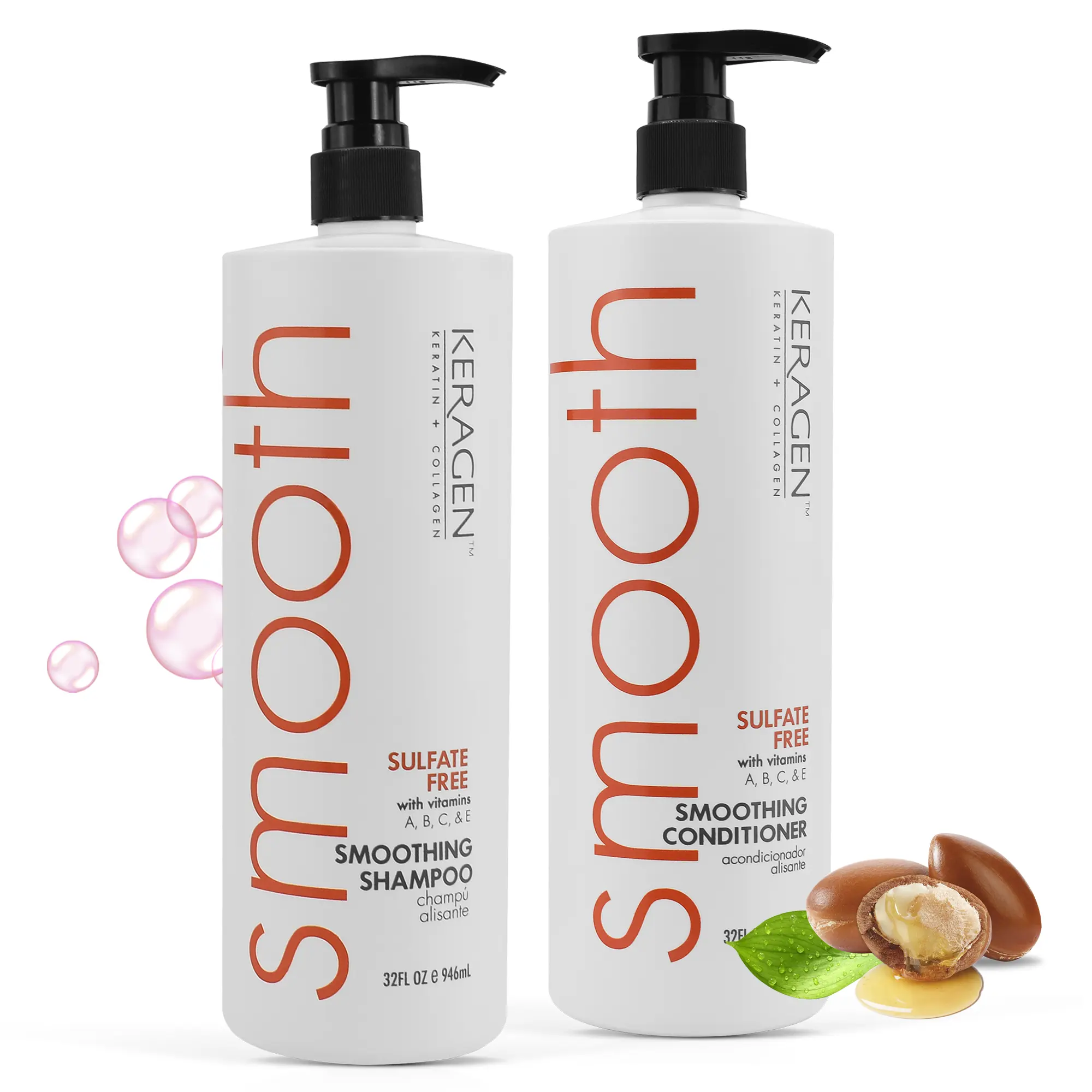 Keragen Smoothing Shampoo – Sulfate-Free Keratin Frizz Control, Frizzy Hair, Wavy, Anti-Frizz, Daily Wash, 300G, Smoothness Boost, Collagen-Enhanced