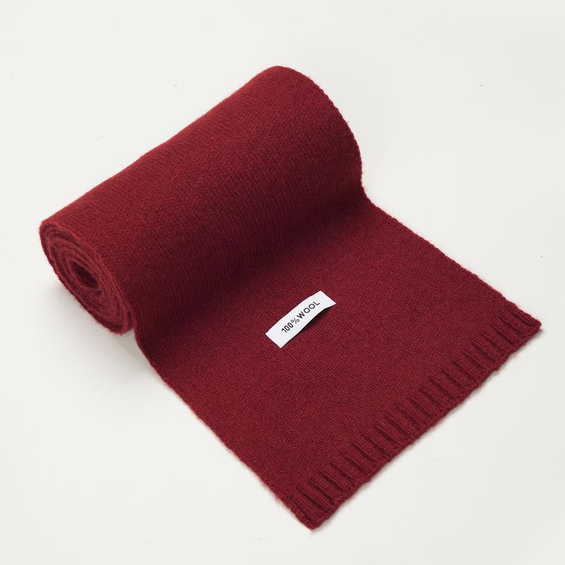 100% Wool Solid Color Scarf Elegant Thickened for Women  Men Fashion Accessories for Fall  Winter Chunky Herringbone Casual All - Season Wear balaclava floral print long scarf leopard hat stylish formen and outdoor