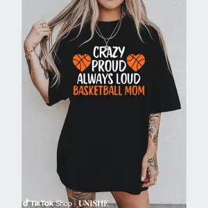 Basketball Mom Graphic Tee – Comfortable 100% Cotton, Unisex Casual Fit