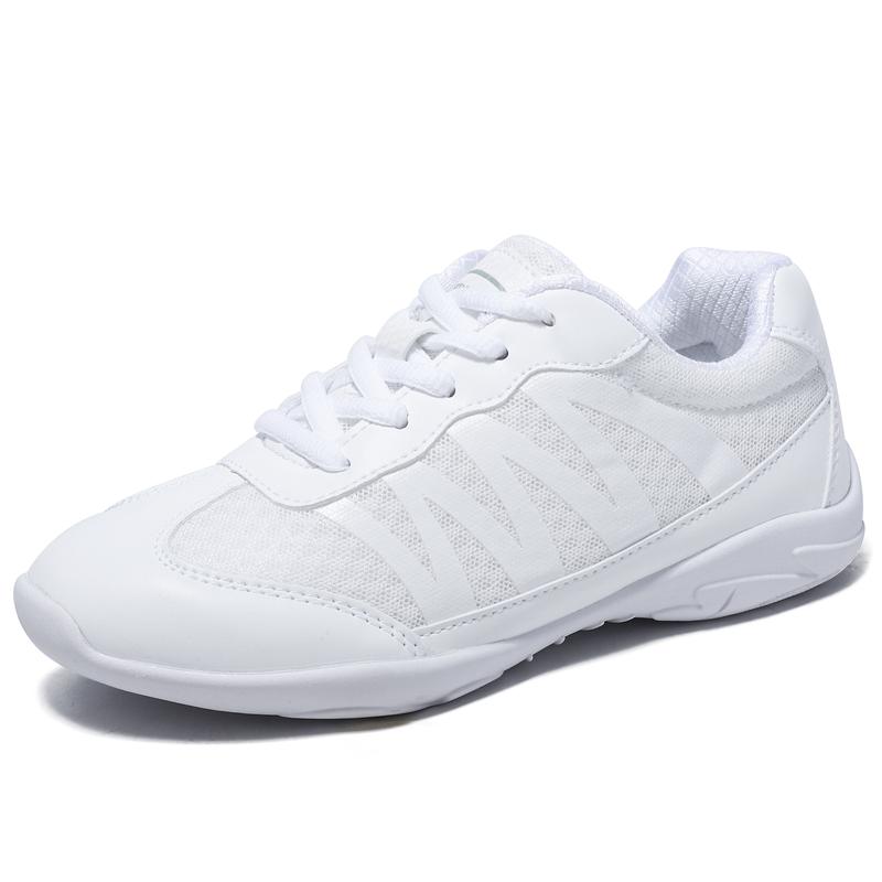 BAXINIER Youth Girls White Cheerleading Shoes Breathable Youth Cheer Competition Sneakers Athletic Training Dance Tennis Walking Cheerleading Shoes for Girls dance shoe