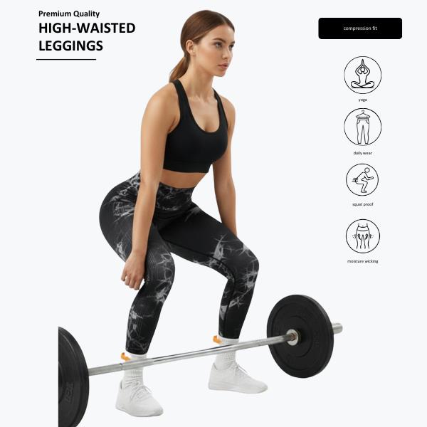 2 Pack Tie Dye High Waisted Workout Leggings for Women Rear Lifting Tummy Control Yoga Gym Athletic Pants High Waist Squat Proof Compression Tights