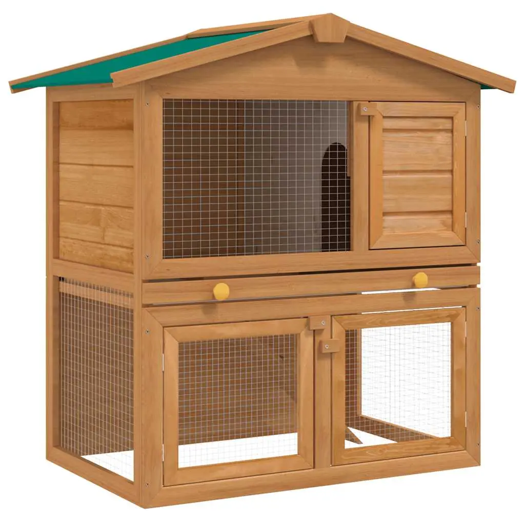vidaXL Outdoor Rabbit Hutch with 3 Doors Chicken Cage Animal House Pet Carrier 3000578