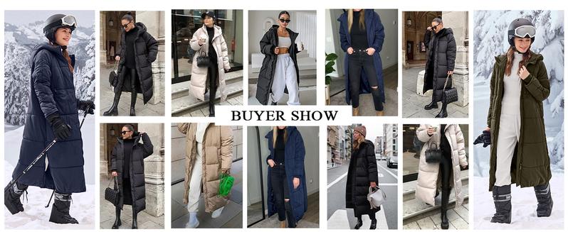 Tankaneo Women Long Quilted Coat Hooded Maxi Length Long Sleeve Puffer Jacket Padded Coat Winter Outerwear #Coldweather #TikTokShopHolidayHaul #TikTokShopJumpstartSale
