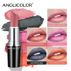 Glitter Bright Pink Lipstick,High Impact Lipcolor,Lightweight Hydrating Formula Smooth and Non-Sticky,Metallic Lipstick For Women,Full-Coverage Lip Color