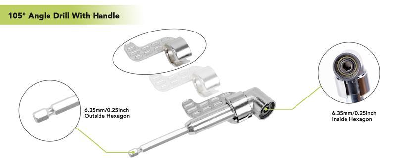 Corner Angled Screwdriver Drill Adapter Screwdriver Batch Wrench Driver Bending Batch Hand Repair Tools Drill Extension Screwdriver Connector-YY