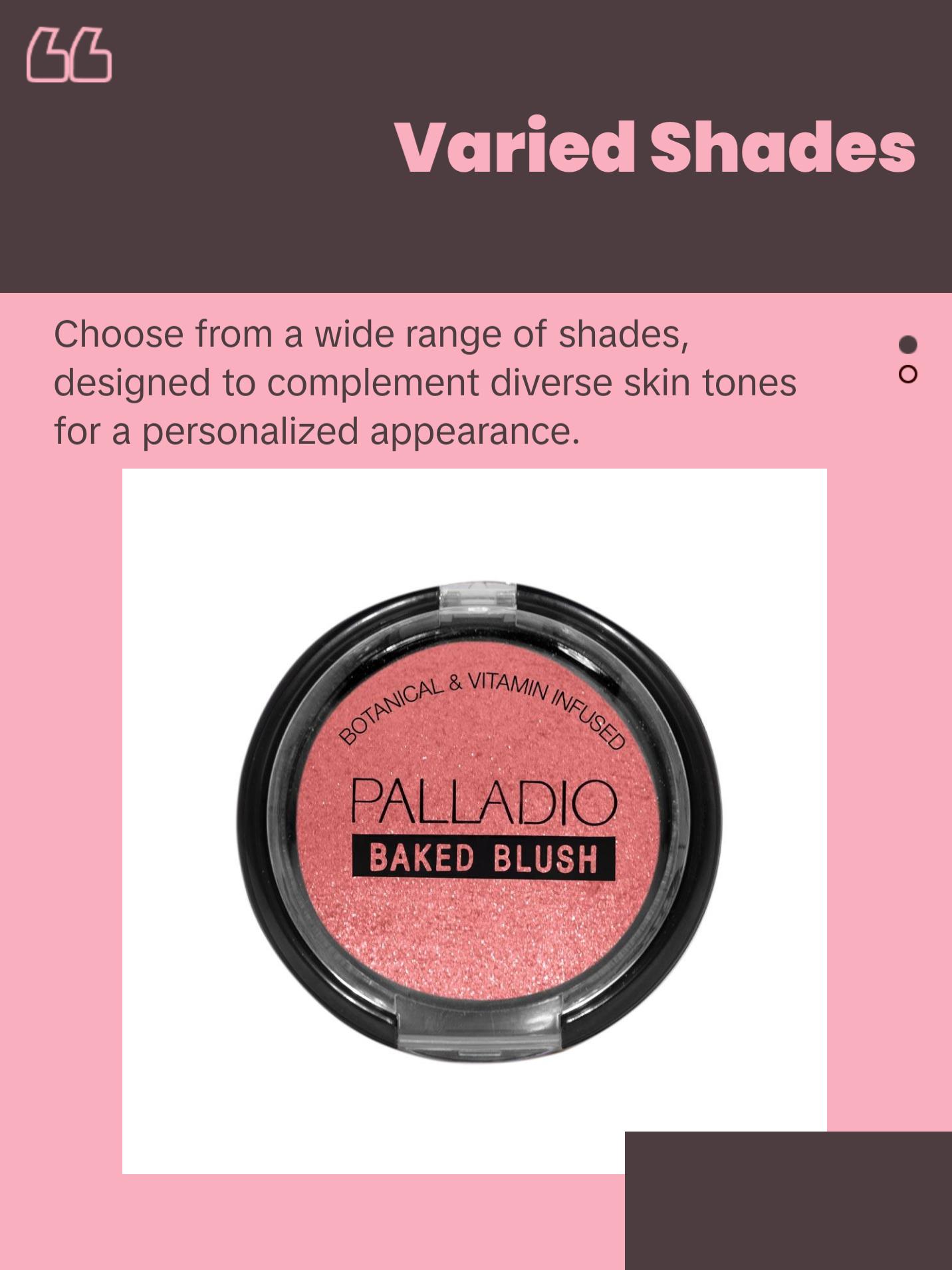 Palladio Baked Blush - Highly-Pigmented Shimmery Formula, Easy to Blend, Highly Buildable, Dry or Wet for Natural Glow or Luminous Look - Makeup