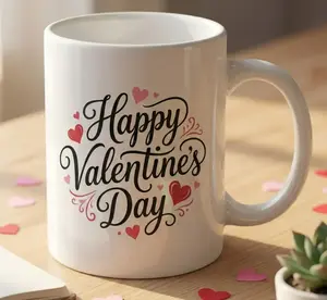 Romantic Heart Coffee Mug – Happy Valentine’s Day Gift