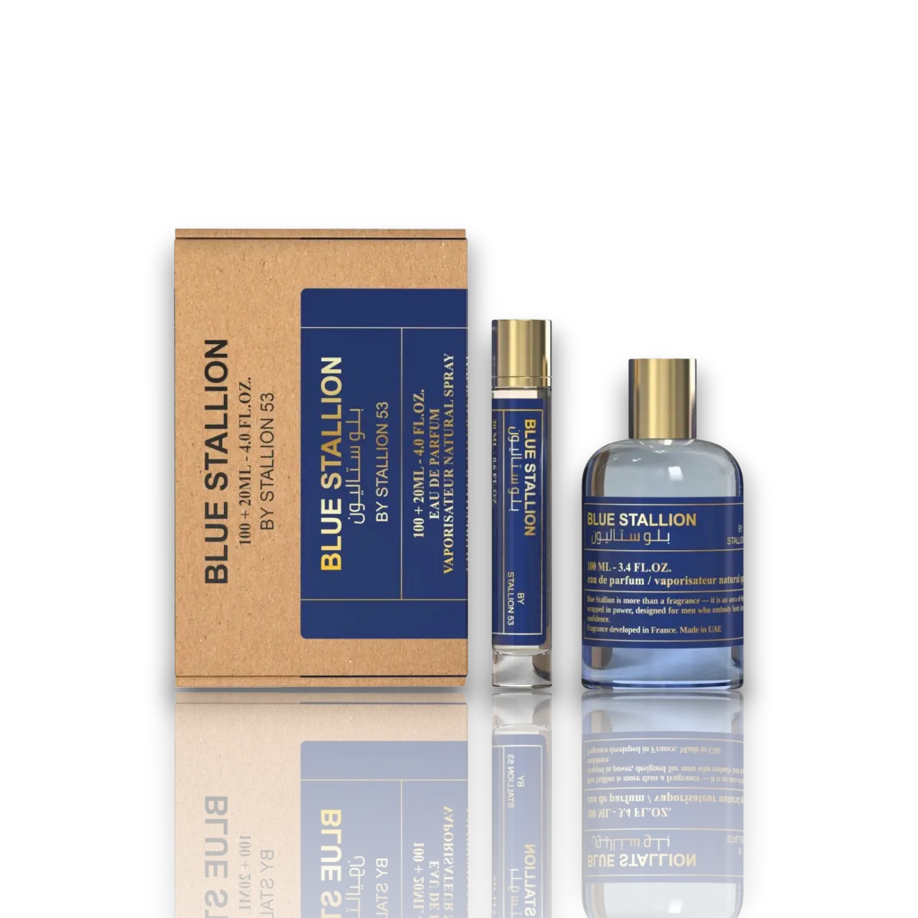Stallion 53 | Blue Stallion | Men's Fragrance | 100 ML + 20 ML | Eau De Parfum | Pear - Orange Blossom & Mint