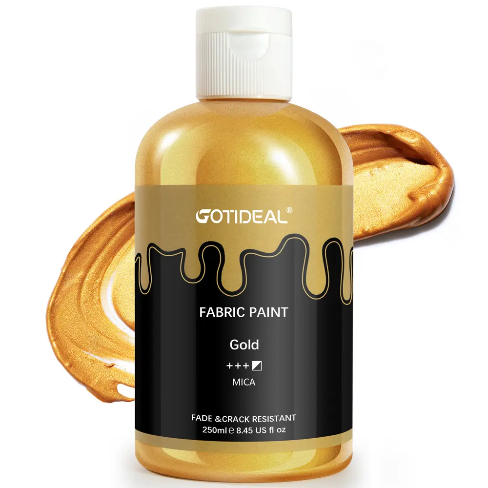 GOTIDEAL White Permanent Fabric Paint for Clothes, 8.45 oz (250 ml) Textile Paint for T-Shirts, Hoodies, Throw Pillows, Lamp Shades - Unique Style DIY Crafts with Abundant Artistic Expression Possibilities, Beginners