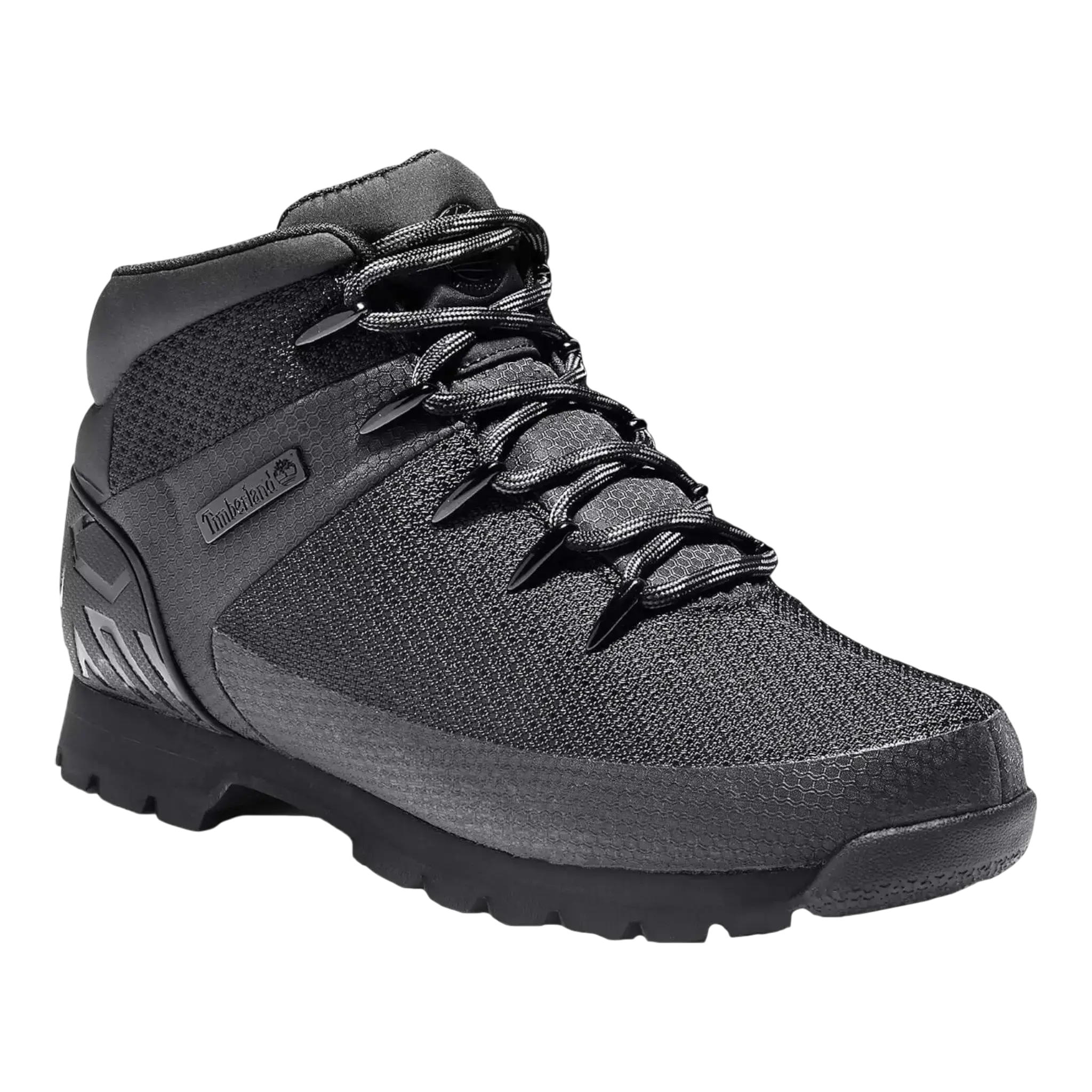 Timberland Euro Sprint Mid Waterproof Men's Hiking Boots Black - Laces Closure All Seasons Comfortable & Durable Rubber Outsole