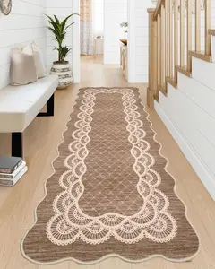 Garvee Decor Bedroom Camel Area Rug 2x6 Low Pile Printed Washable Hallway Runner Rug