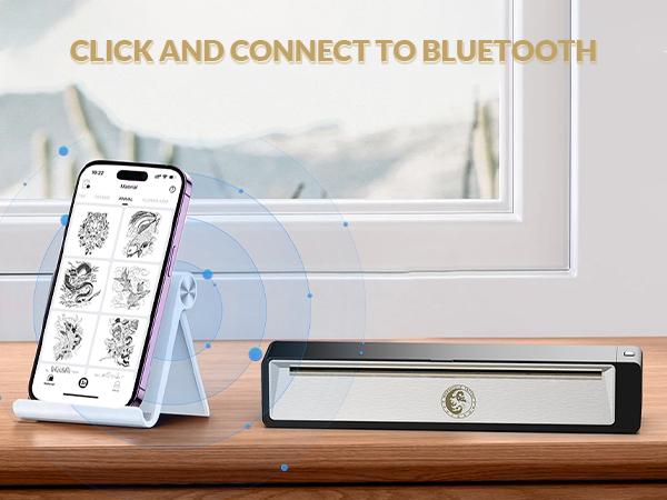 [Wormhole] Wireless Bluetooth Tattoo Stencil Printer - Portable Thermal Copier for Smartphones & PC with App Control, Long Lasting Battery, Ink-Free Technology