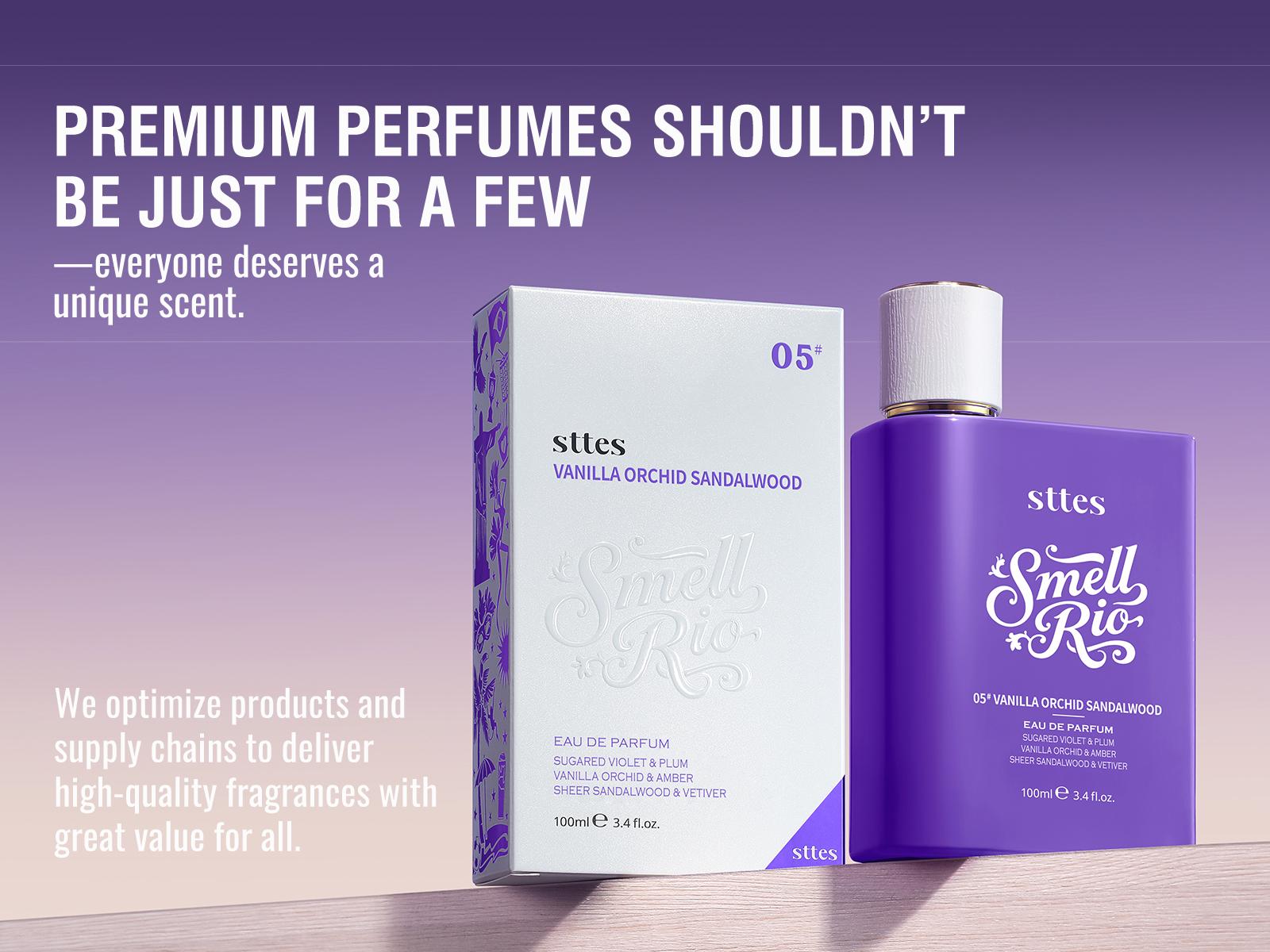 New!Sttes Perfume 05#（VANILLA ORCHID SANDALWOOD） - Eau De Perfume 100ml (3.4fl Oz)  Woody food tune (Vanilla+Orchid+Sandalwood)