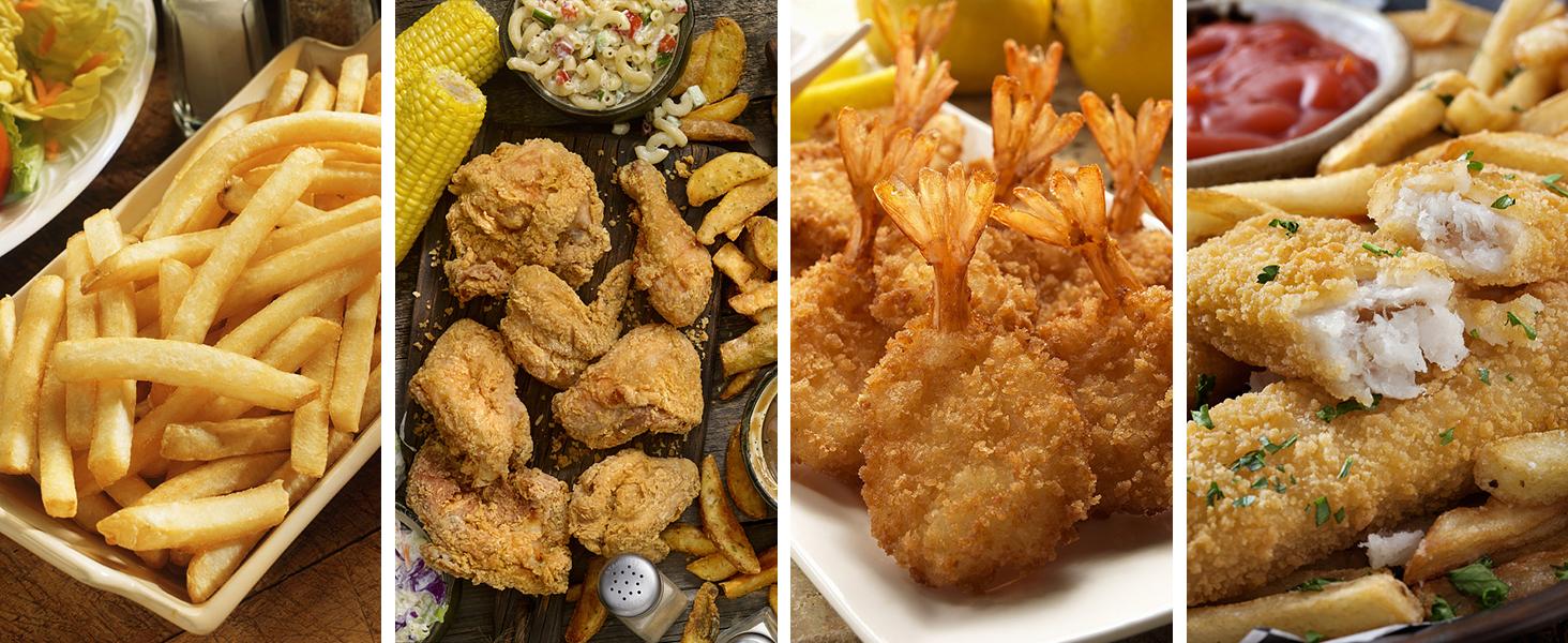 SUSTEAS Electric Deep Fryer with 3 Baskets 5.2 QT Oil Capacity Cool Touch Sides Easy to Clean Nonstick Basket for Home Use 1800 Watt Immersed Heating Element