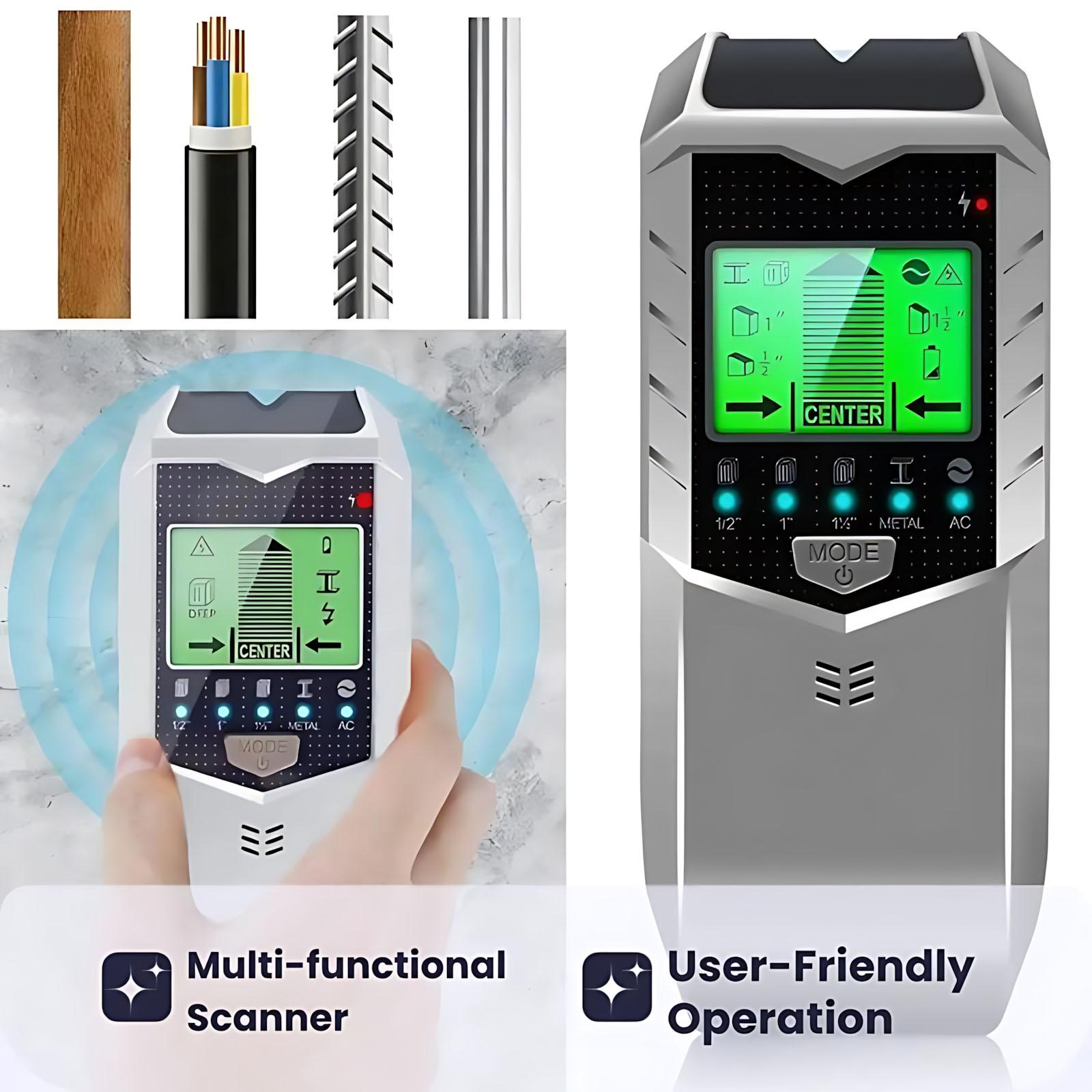 Multifunction Wall Stud Detector With LCD Screen Shows Screw Positions Metal Wood Beam Scanner Accurate Measuring Instrument Perfect For Home Upgrade And Precise Detection