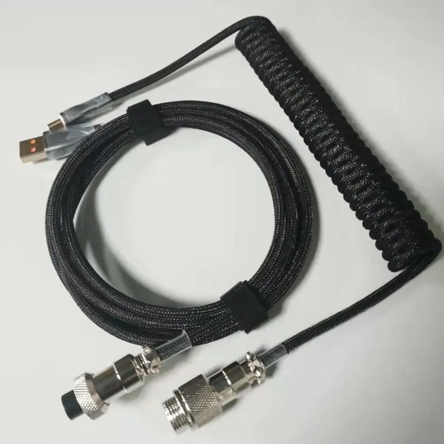 70inch Coiled Aviator Keyboard Cable, 1 Set USB-C Type C to USB-A Detachable Keyboard Cable, Keyboard Accessories for Custom Mechanical Gaming Keyboards, Retractable Cables, Retractable Cord, Retractable Cable Design, Pc Accessories Gaming