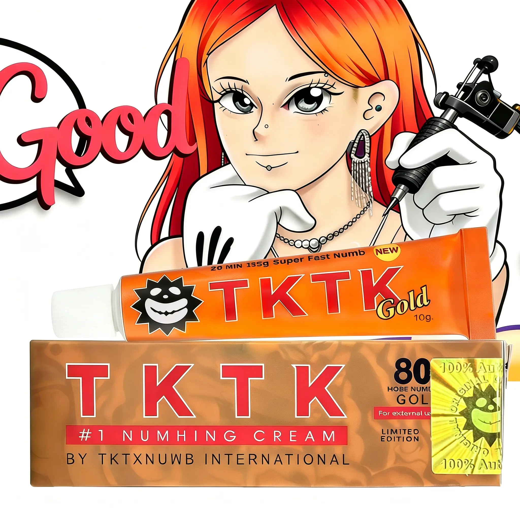 TKTK Tattoo Soothing Cream, Maximum Strength 6 - 8 Hours Tattoo Cream, Use Before Tattooing, Waxing & Piercing | Best Tattoo Care | 10g | Enhanced version 80%