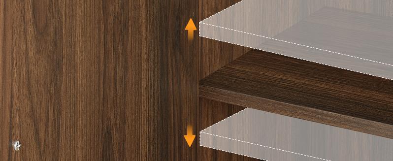 【Valentine's Day gift】ONBRILL 63" Buffet Cabinet with 4 Doors and Adjustable Shelves, Sideboard Buffet Cabinet with Storage, Wood Kitchen Console Table, Modern Coffee Bar for Kitchen, Living Room, Hallway