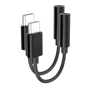 2pcs，USB C to 3.5mm Audio Headphone Adapter, Type C to Headphone Jack Adapter, Aux Audio Dongle Cable Cord Compatible with iPhone 17 Pro Max/16/15,Samsung Galaxy S25 Ultra/S24/S23,Pixel,iPad Pro